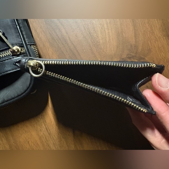 Black Leather and Nylon Pouch with wallet - Picture 10 of 10